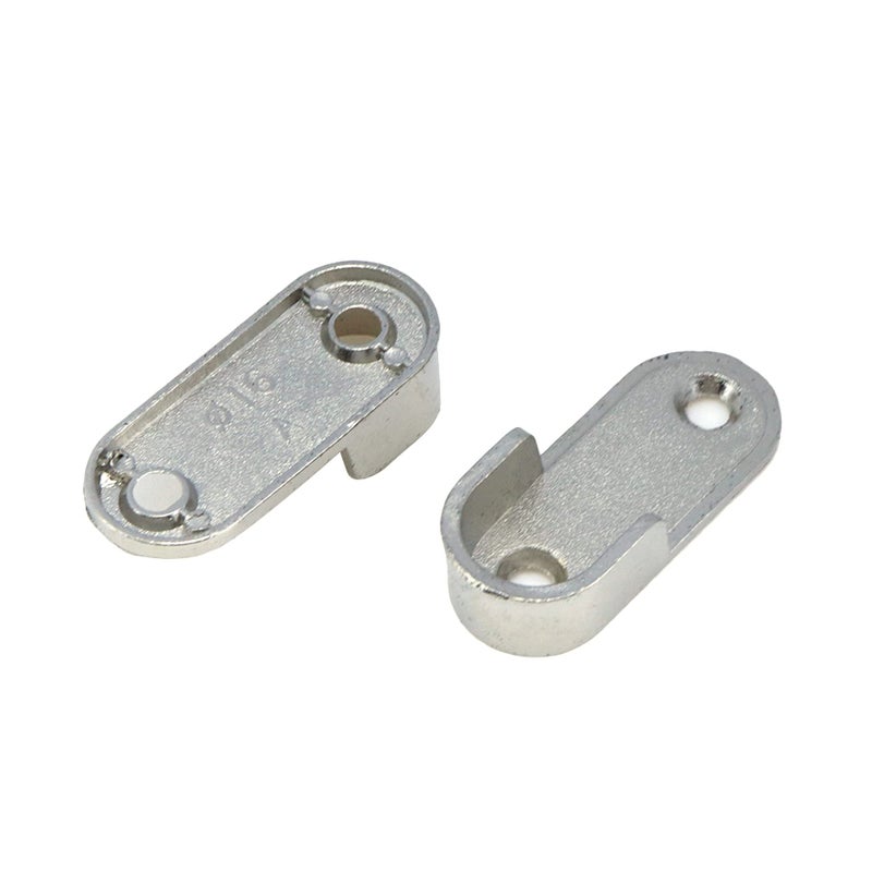 Mcredy Closet Rod Bracket Zinc Alloy Oval Hanging Rail Rod Holder End Bracket Support for Wardrobe Closet, Silver 4-Packs - Image 4
